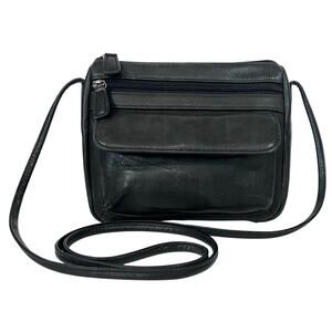 Fossil Womens Vintage Black Small Leather Crossbody Purse Shoulder Bag Handbag